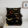 thumbnail image 5 of YST Bat Comforter Set For Kids Halloween Quilt Bats Animal Silhouette Bedding Set Queen Size Happy Holiday Gothic Style Bedding Comforter Sets With 2 Pillow Cases,Yellow And Orange, 5 of 6