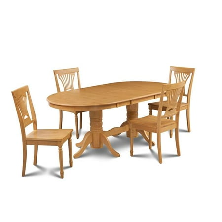 Oak Furniture Columbia Md M&D Furniture SOME5-OAK-W 5 Piece dining room set table with a butterfly leaf and 4 dining chairs in Oak finish ()