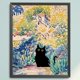thumbnail image 3 of Hilo de bordar de algodón ecológico completo, obra de arte de punto de cruz de gato de 11CT, 40x50cm, negro, 3 of 9