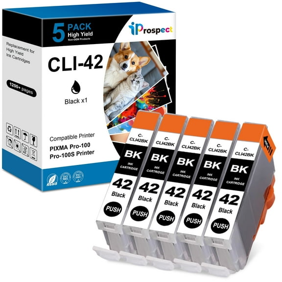 CLI-42 Ink Black Replacements for Canon CLI 42 Black Ink Cartridges, Compatible with Canon PIXMA PRO-100 Printers