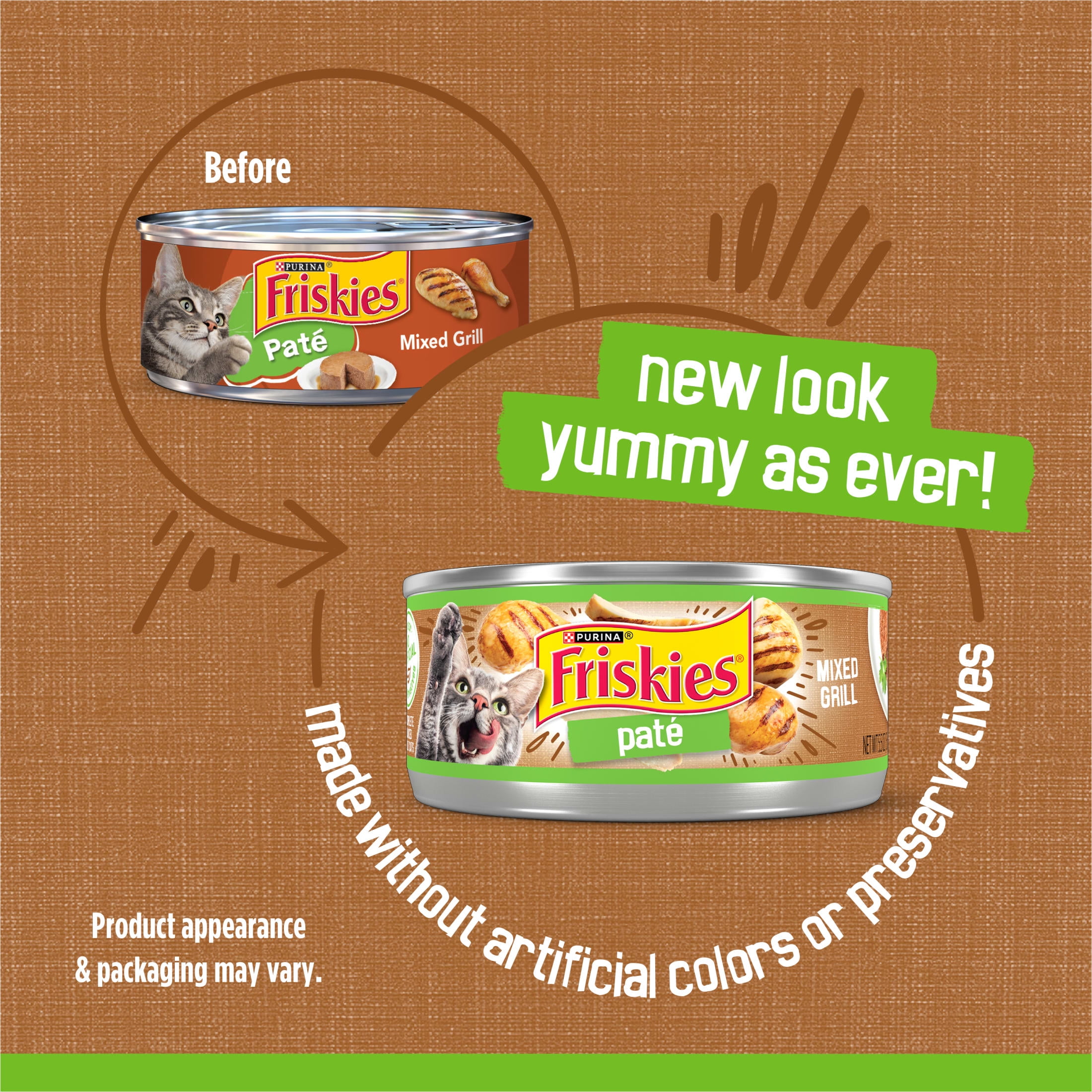 (12 pack) Purina Friskies Pate, Mixed Grill, Wet Cat Food, 5.5 oz Can, 24 Pack