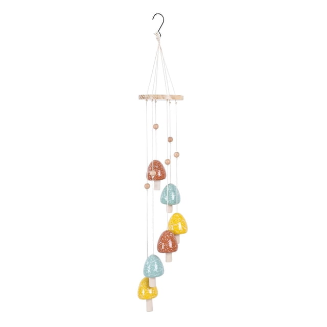 Hometrends 30" H Mushroom Ceramic Outdoor Wind Chime