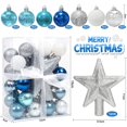 thumbnail image 2 of FlkwoH 30 Piezas Bolas de Navidad Azules y Blancas, Adornos de Navidad, Adornos de árbol de Navidad de plástico, para el árbol de Navidad Bolas de árbol de Navidad con Brillo, 3CM, 2 of 5