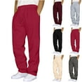 thumbnail image 3 of Amkhujs Men's Full Length Pants Sizes 6-14 Mens Fashion Joggers Sports Cotton Sweatpants Trousers Long, Gifts for Family, Gray, 3 of 6