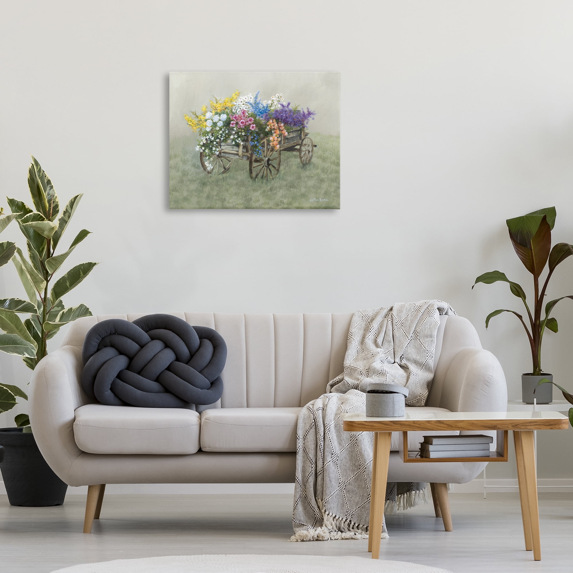 Stupell Industries Floral Filled Wagon Botanical & Floral Painting Gallery Wrapped Canvas Art Print Wall Art, 30 x 24