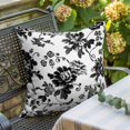 thumbnail image 3 of Throw Pillow Covers, Black Floral 26x26 Pillow Covers for Couch/Sofa/Bed, Country Retro Flowers Botanical Retro Art Decorative Square Linen Cushion Pillowcase for Home Decor, 3 of 9