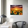 thumbnail image 3 of Nawypu Large Size Sunflower Canvas Wall Art/Sunset Yellow Plant Landscape Wall Painting Poster Print on Canvas Modern Wall Pictures for Living Room Decoration 20x16 inch, 3 of 4