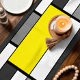 thumbnail image 3 of Modern Geometric Yellow Black Table Runner 90 Inches, Abstract Minimalist Blocks Bed Runner Dresser Scarves Tabletop for Indoor Outdoor Parties/Ceremony/Banquet, 13" x 90", 3 of 9