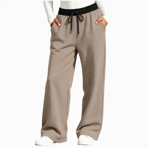 NLOMOCT Girls Athletic Pants Toddler and Kids Girls Cotton Pants Joggers Casual Sweat Pants,Khaki,13-14 Years