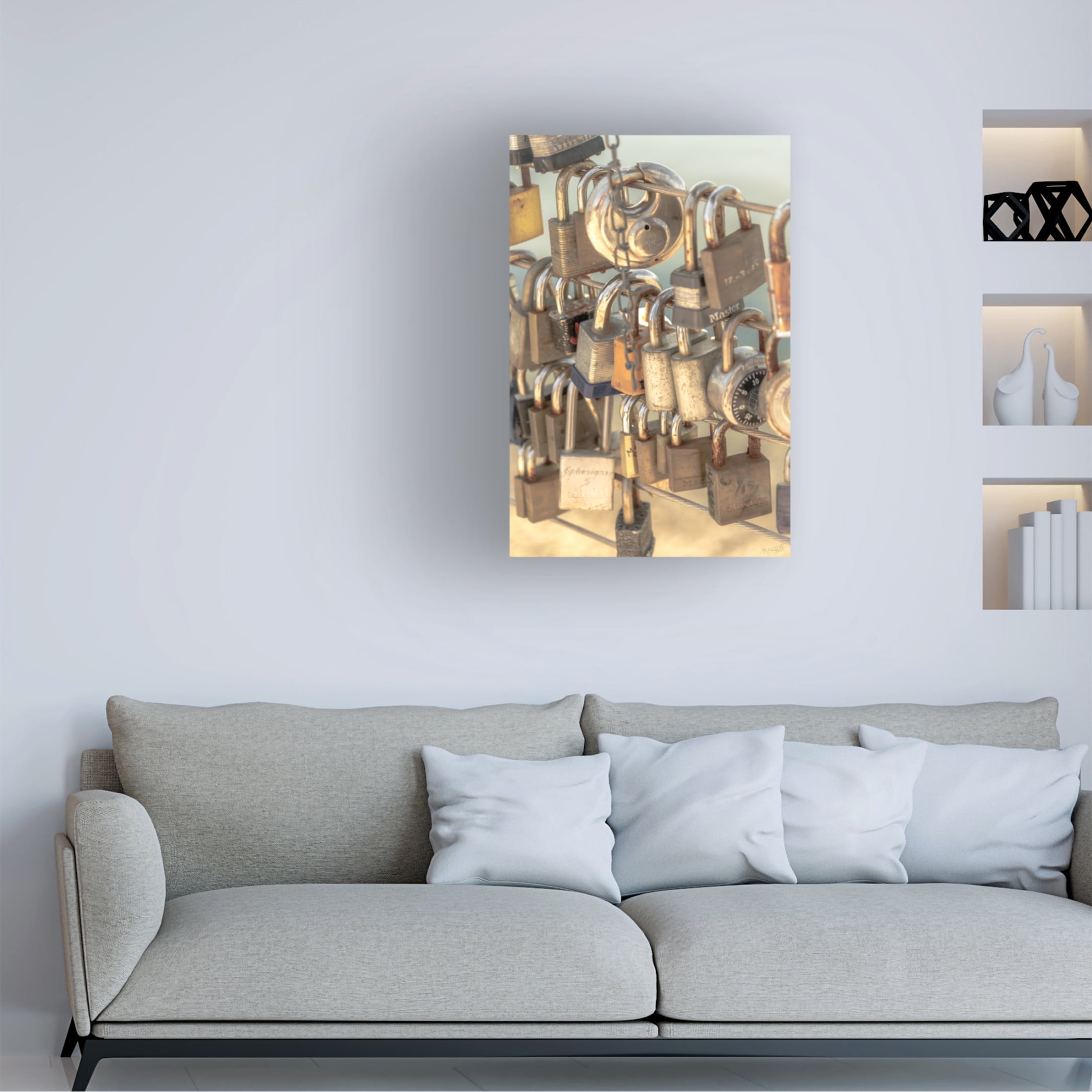 Canvas Wall Art - Life BeautifuLEE 'Lock and Love 5' Wall Art for Living Room, Bedroom, or Office Décor by Trademark Fine Art - 30 x 47 Inches