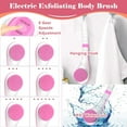 thumbnail image 6 of Electric Body Brush Shower, USB Rechargeable Back Body Brush with Long Handle, 5 in 1 Bath Shower Scrubber for Body Exfoliation and Massage Cleansing Set, Pink, 6 of 9