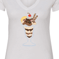 thumbnail image 4 of Inktastic Ice Cream Sundae Women's V-Neck T-Shirt, 4 of 5