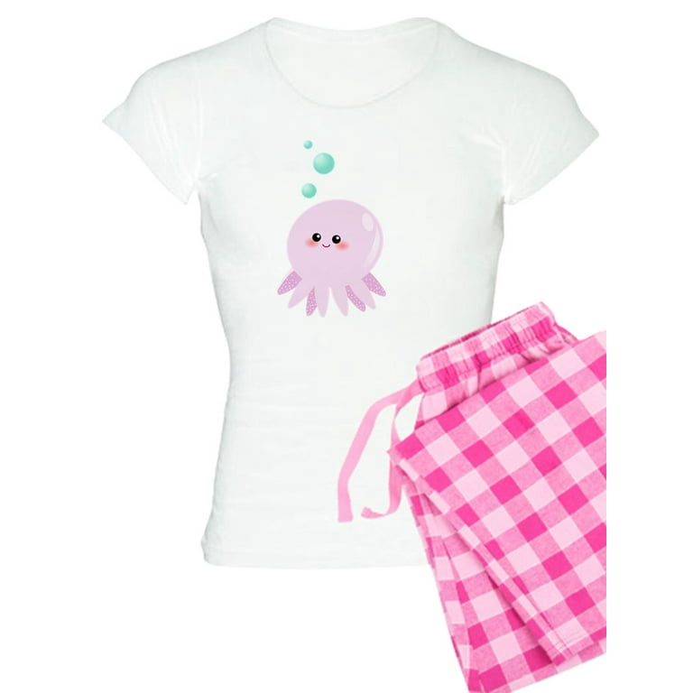 CafePress Cute Pink Octopus Pajamas Women s Light Pajamas