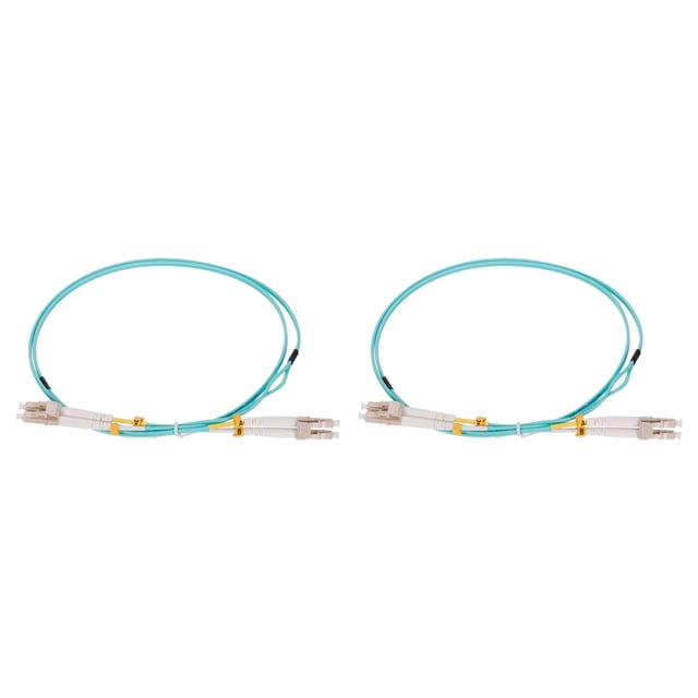 1 Metro 3.2Ft Fibras Parche Cable Multimodo Dúplex LC-LC OM3 LSZH Fibras Óptico Cable Cordón Fibras Óptico Puente Verde para Mecánico Equipo Conexión, Rojo Transceptor 2 Uds