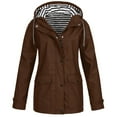 thumbnail image 2 of Veste Extérieure Coupe-Vent à Capuche Imperméable Manteau de Pluie pour Femmes, 2 of 6