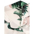 thumbnail image 3 of Women's Notch Collar Palm Leaf Print Sleepwear Two Piece Pajama Set, 3 of 5