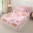 thumbnail image 2 of Homewish Valentine Dog Zipper Twin Comforter Sets with Fitted Sheet and 2 Pillowcases,Kawaii Pet Theme Zipper Bedding Set,Pink Ribbon Bow Decor,Pink Reversible,4pcs, 2 of 8