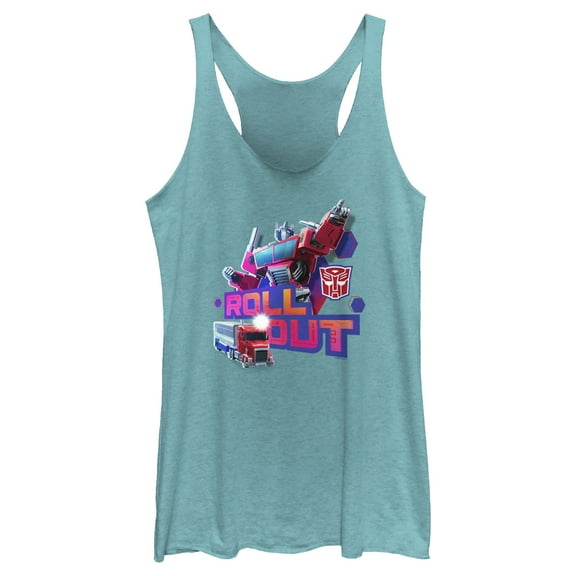 Women's Transformers: EarthSpark Optimus Prime Roll Out Racerback Tank Top Tahiti Blue Small