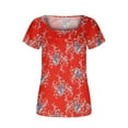 thumbnail image 5 of Aloohaidyvio Tops,Women Fashion Printed Casual V-Neck Short Sleeve Loose T-Shirt Blouse Tops, 5 of 5