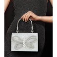 thumbnail image 3 of Bolso de noche para mujer, con lazo brillante, bolso de mano para boda, fiesta, con purpurina y diamantes de imitación, 3 of 3