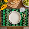 thumbnail image 4 of St. Patrick's Day Placemats Set of 4, Spring Green Lucky Clovers Shamrock Placemats for Dining Table, Place Mats for Kitchen Tabletop, Waterproof Wipeable Dining Table Mats Set, 4 of 9