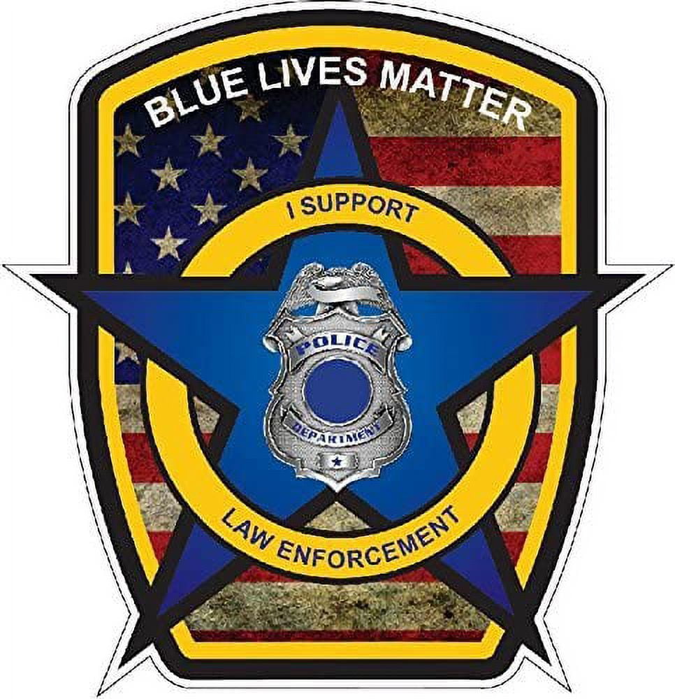 3D METAL Thin Blue Line Sticker Decal Blue Lives Matter Police