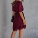 thumbnail image 3 of Vestido ANGGREK cuello en V poliéster lunares 3D, 3 of 6