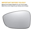 thumbnail image 3 of Unique Bargains 1 Pcs Repuesto de vidrio del espejo retrovisor izquierdo calefaccionado de cristal blanco con ajuste trasero para Honda Accord 2018-2022, 3 of 6