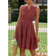 thumbnail image 3 of PRETTYGARDEN Women's Summer Dresses Sleeveless V Neck Eyelet Hollow Out Swing A Line Beach Vacation Sun Dress, 3 of 10
