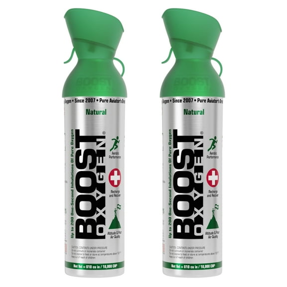 Boost Oxygen Portable Canned Oxygen, Natural, 10L, 2 Pack