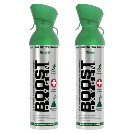 Boost Oxygen Portable Canned Oxygen, Natural, 10L, 2 Pack