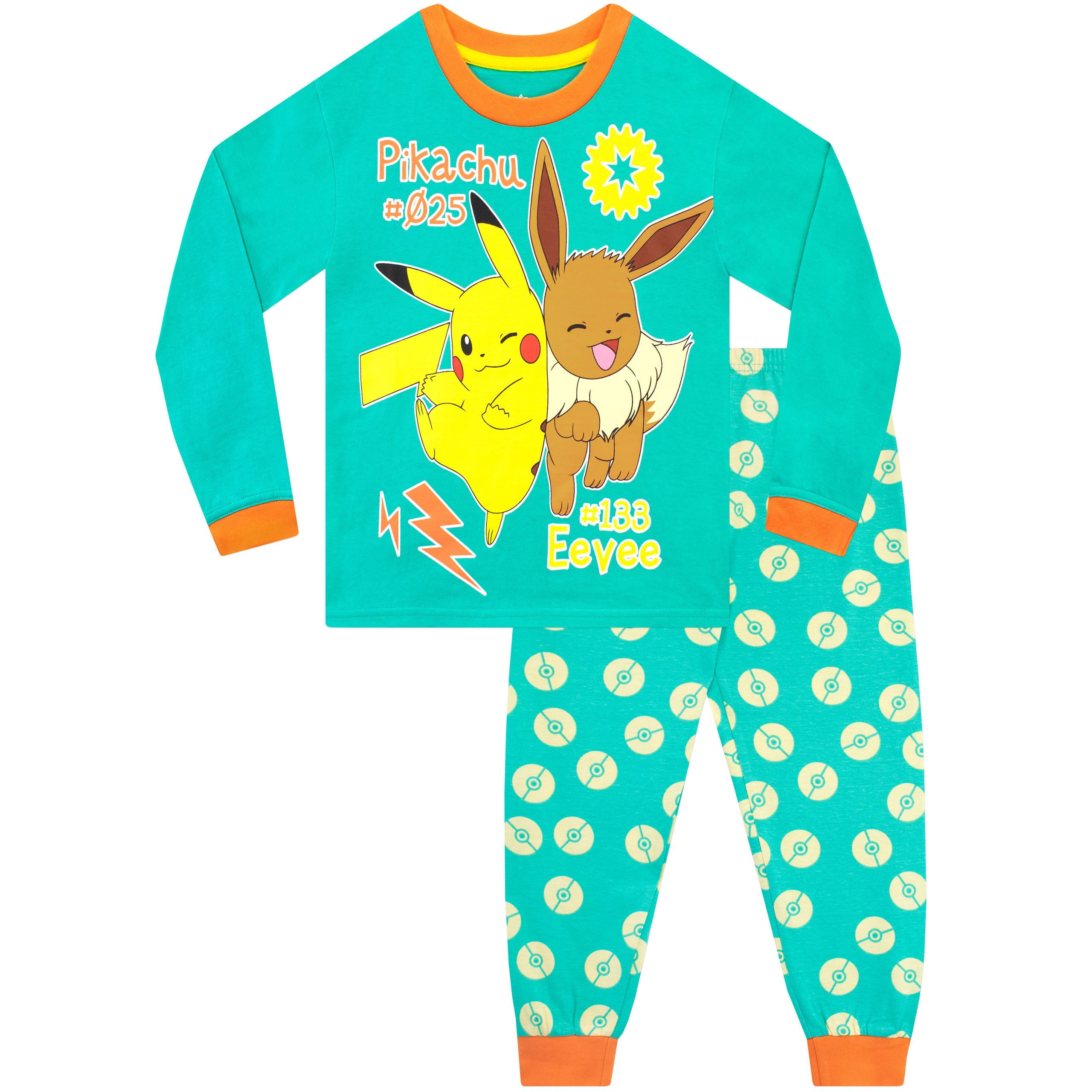 gegevens zag Caroline Pokémon Unisex Kids Pikachu and Eevee Long Sleeve Pyjamas Sizes 6-14 -  Walmart.com