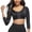 Black-XL, variant on Push Up Bra Front Closure Upper Arm Shaper Seven Quarter Sleeves X Back Sports Brassiere for Women Lady