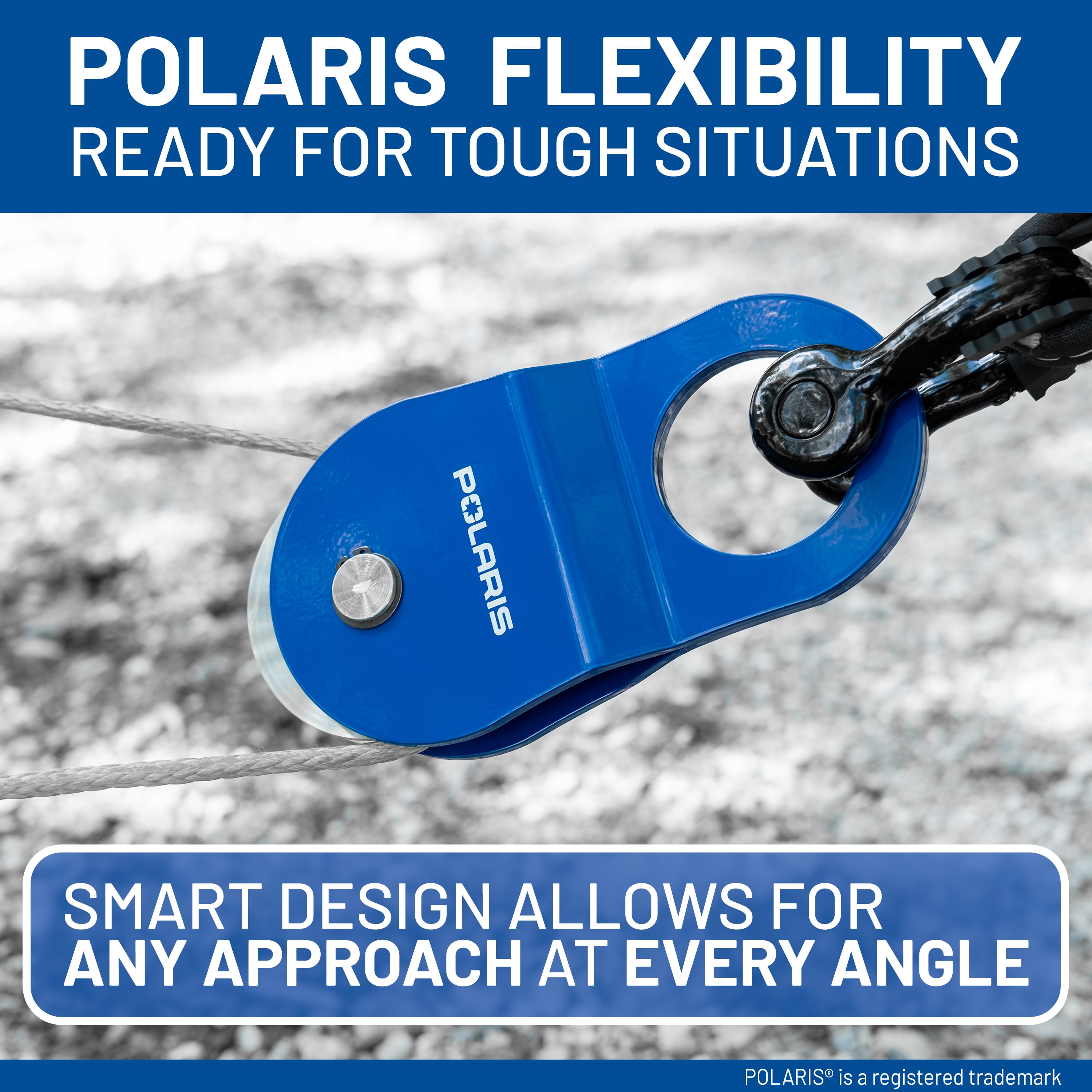 Polaris Heavy Duty Snatch Block, 19,500 pounds Maximum Load Capacity, 5,500 pounds Working Load, Heavy Duty Offroad Recovery Accessory for Truck, Tractor, ATV & UTV