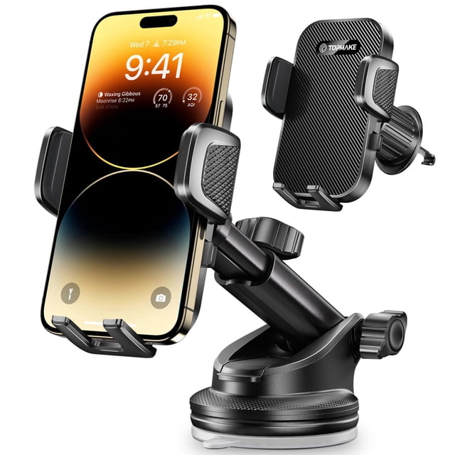 Soporte para teléfono de coche, parabrisas Topmake 3 en 1