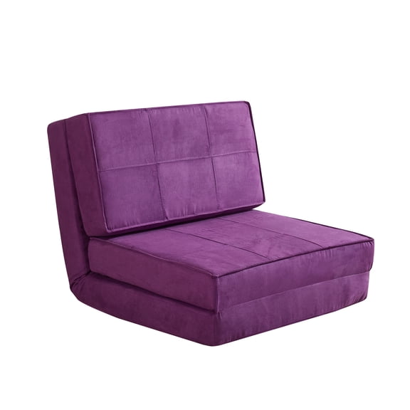 Your Zone Ultra Soft Suede 3 Position Convertible Flip Chair, Available in Multiple Colors