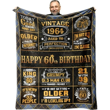 60th Birthday Gifts for Men 60th Mens Birthday Gift Ideas 60 Year Old Birthday Gifts for Men 1964 Birthday Gifts for Men Gifts for 60 Year Old Man 60 th Birthday Gifts for Men Blanket 60 x 50