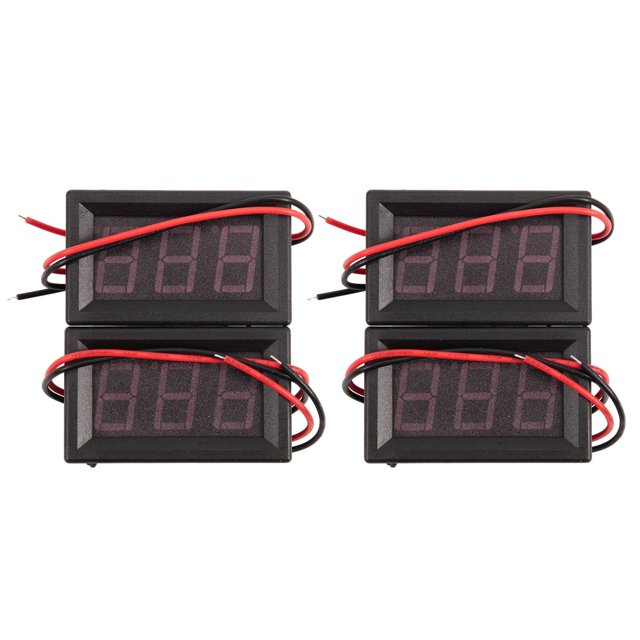 4Pcs Voltímetro Digital Dc 5V A 120V Medidor de Panel de Voltaje 0.56 Pulgadas LED Display Tester B