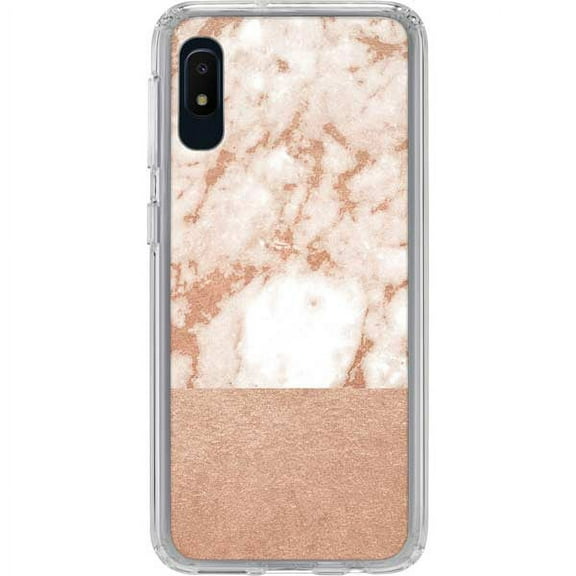 Skinit Marble White Rose Gold Marble Galaxy A10e Clear Case