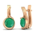 thumbnail image 2 of 5mm Round Emerald English Lock Stud 925 Silver Rose Vermeil Valentines Day Gifts Women Earrings, 2 of 4