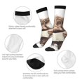 thumbnail image 3 of Fotbe Relaxed Cute Cow Reading Pattern Long Socks for Men & Women – Breathable & Stretchy Compression Socks, Ideal for Running, Travel, and Everyday Wear Size 5-11, 3 of 6