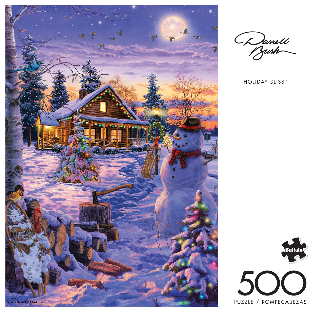 Buffalo Games 500-Piece Darrell Bush Holiday Bliss Jigsaw Puzzle