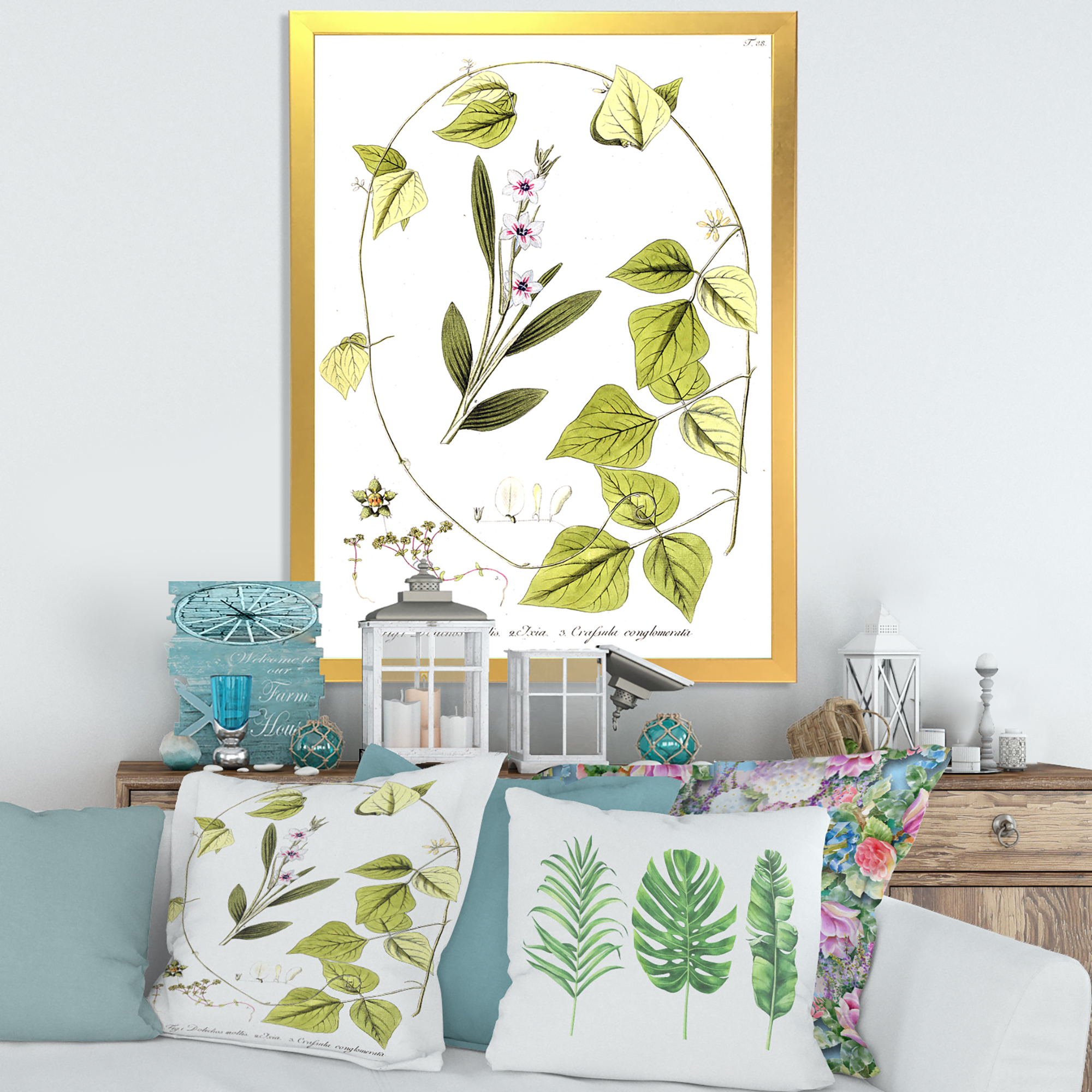 botanical☆ Designart 'Ancient Botanicals XXI' Traditional Framed Art