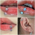 thumbnail image 2 of HOOUN 1pc Titanium Steel Lip Stud Labret Lip Ring Fashion Body Piercing Jewelry -Light Pink-1.2*8mm, 2 of 9