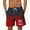Red#1, variant on Viikei Men's and Big Men's Pull on Performance Shorts,,Men Fashion Printed Elastic Waistband Drawstring Pocket Beach Pants Purple S