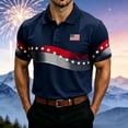 thumbnail image 2 of XDZJLR Mens Golf Shirts Patriotic Independence Day Print Button Front Short Sleeve Summer Outdoor Activities Tops Big And Tall Polo T Shirts For Men S-6Xl, 2 of 4