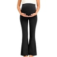 thumbnail image 6 of ZVNAΖH Women's Maternity Flare Leggings, High Waist Support Yoga Pants with Side Pockets, S-XL, 6 of 6
