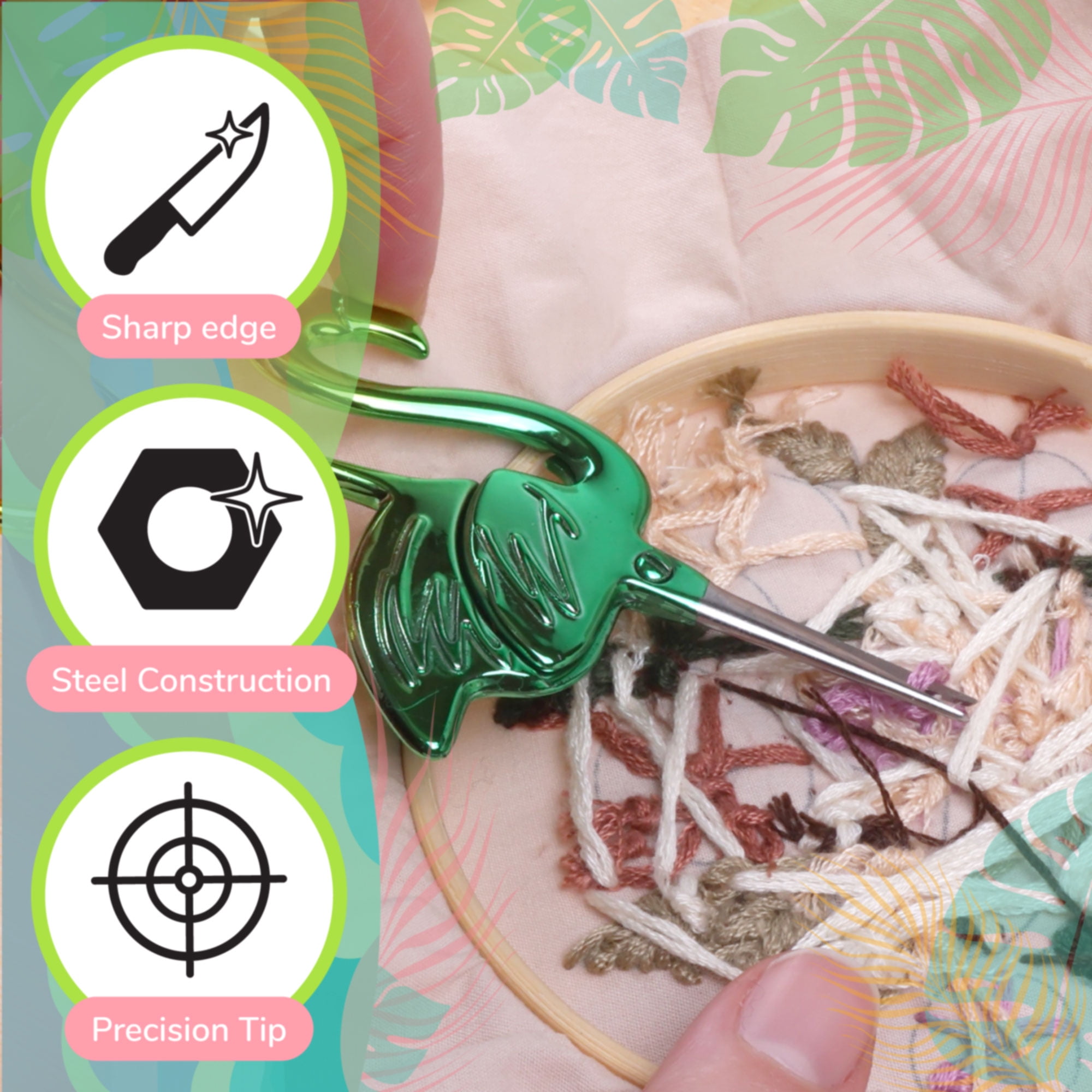 JubileeYarn Flamingo Embroidery Scissors - Lush - 10 Scissors
