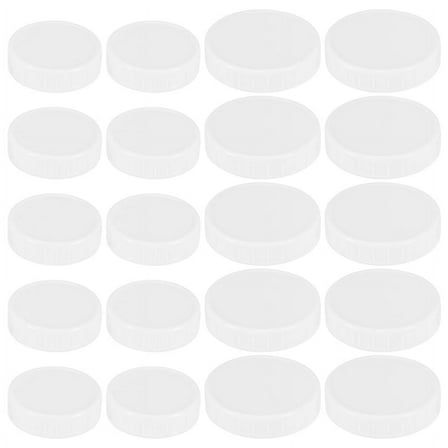 20Pcs Plastic Storage Caps Lids Ribbed for 70mm/86mm Standard Regular Mouth Jar Bottle