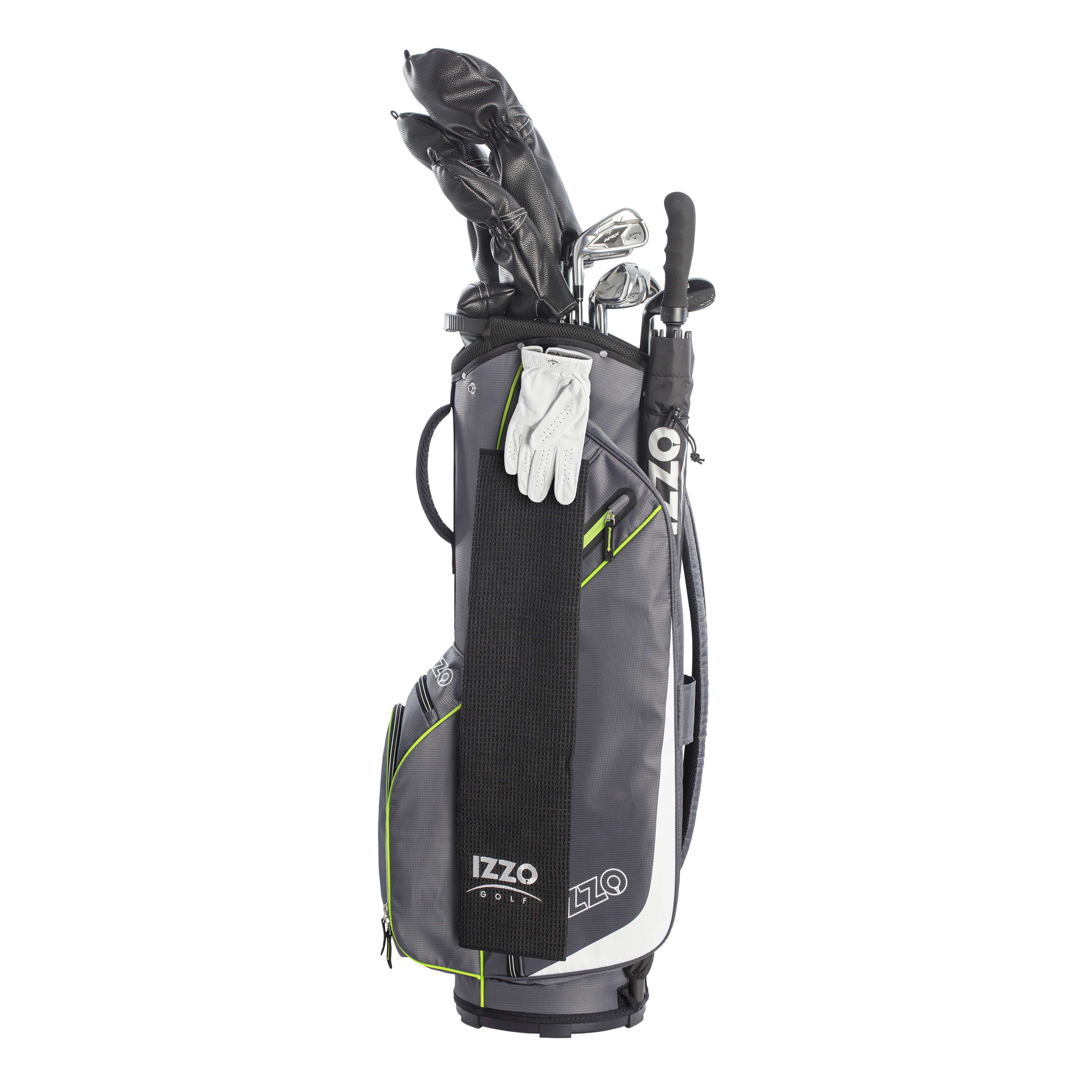 IZZO Golf Ultra-Lite Cart Bag, Gray/Lime photo 5